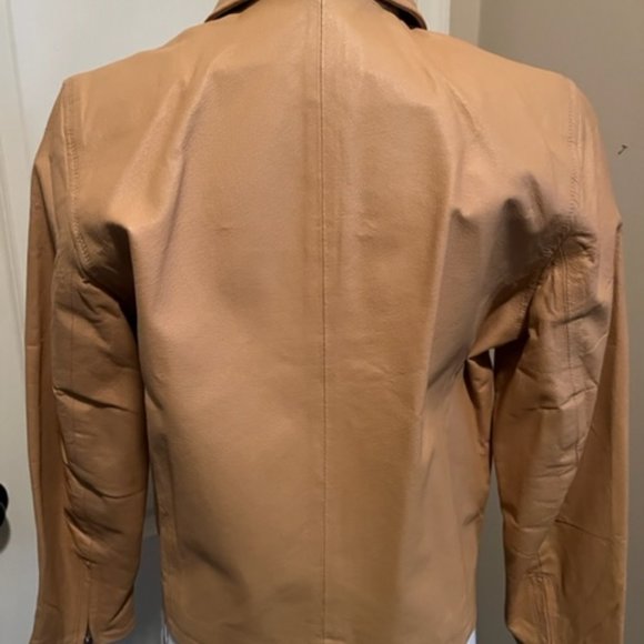 Styleworks Vintage Gold Leather Jacket Size 4 - Picture 2 of 4